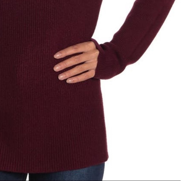 Burgundy Sweater, Ribbed Knit Turtleneck, Rich Deep Red, Devotion by Cyrus, NWT - Picture 4 of 15